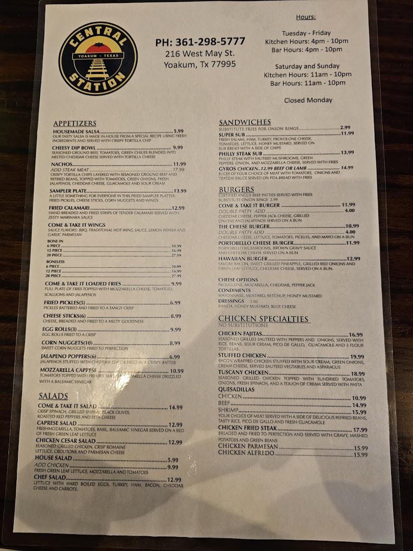 CENTRAL STATION BAR & GRILL